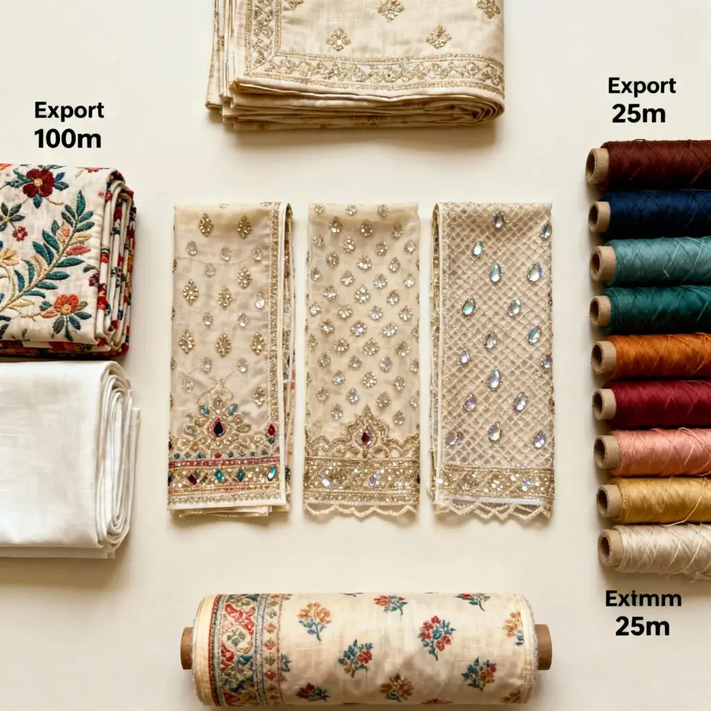Range of Indian textile products, fabrics, and materials for export